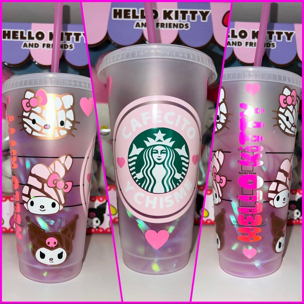 Sanrio Conchas , Cafecito y Chisme Starbucks cup